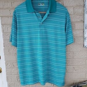 Pro Tour Cool Play Golf Polo Aqua & White Like New